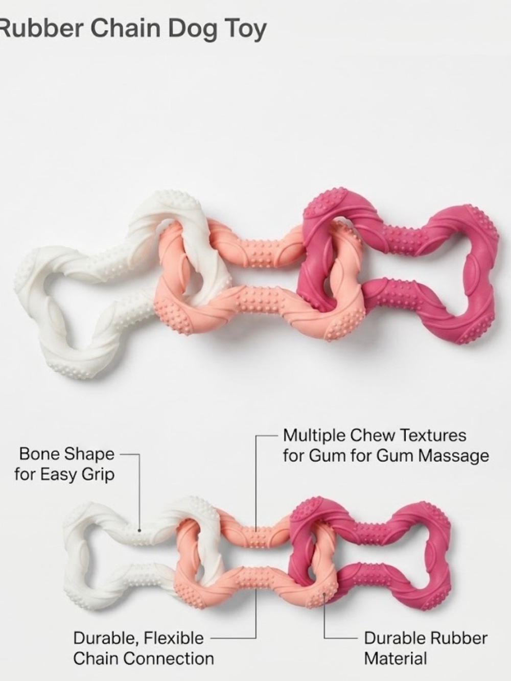 NWT Sun Squad / Spring Rubber Chain Dog Toy - New